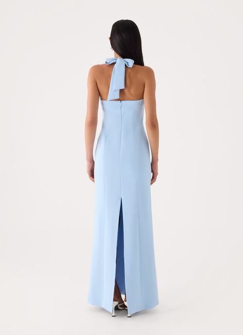 Crepe Halter Split Maxi
