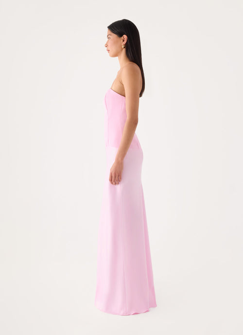 Crepe-Satin Layer Gown