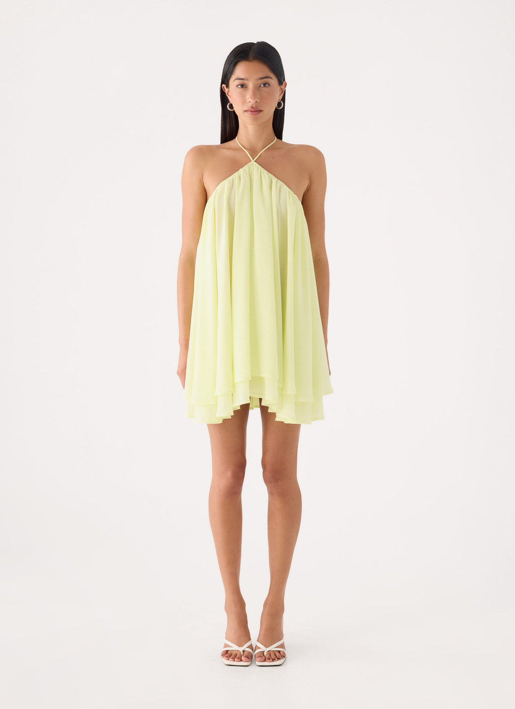 Halter Elastic Chiffon Mini