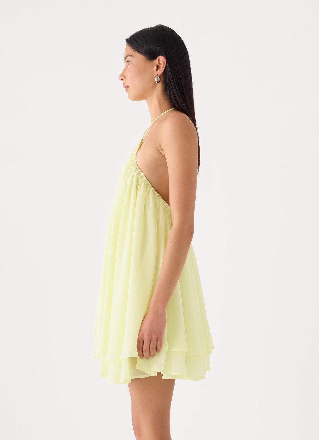 Halter Elastic Chiffon Mini