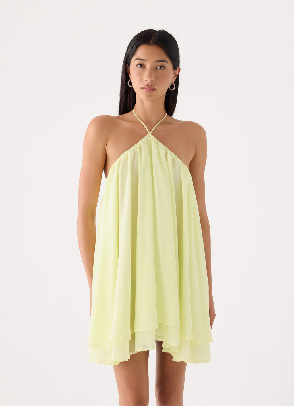 Halter Elastic Chiffon Mini