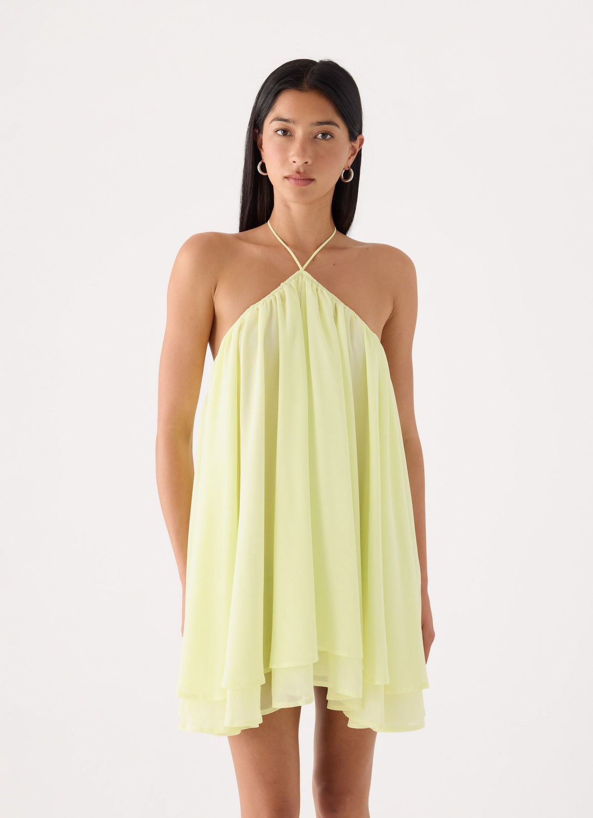 Halter Elastic Chiffon Mini