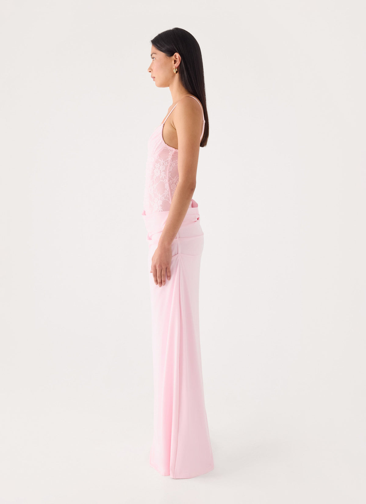 Sheer Drape Evening Gown