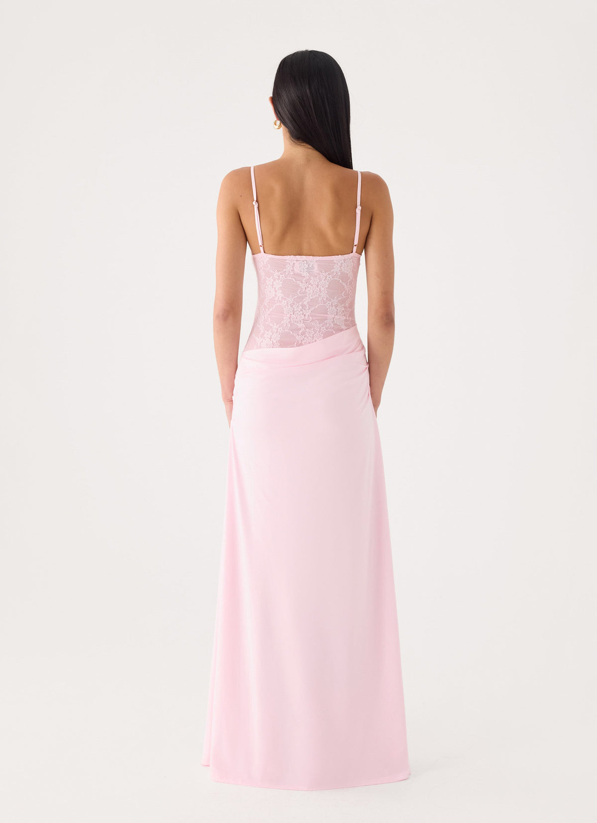 Sheer Drape Evening Gown