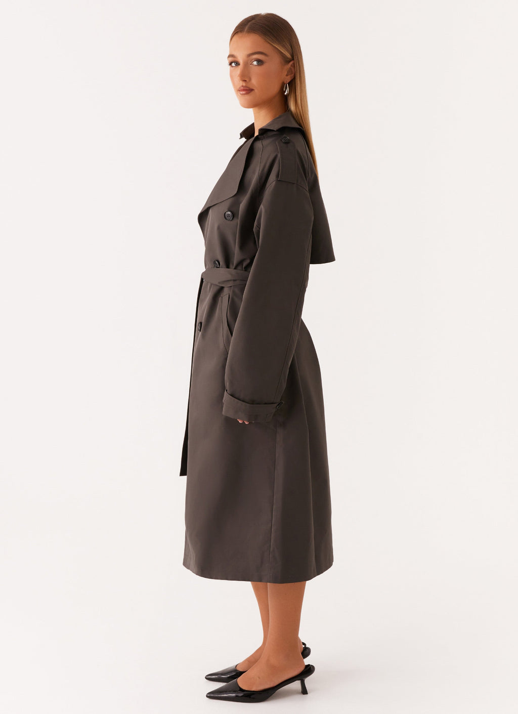 Front-Pocket Sleeve-Tie Trench