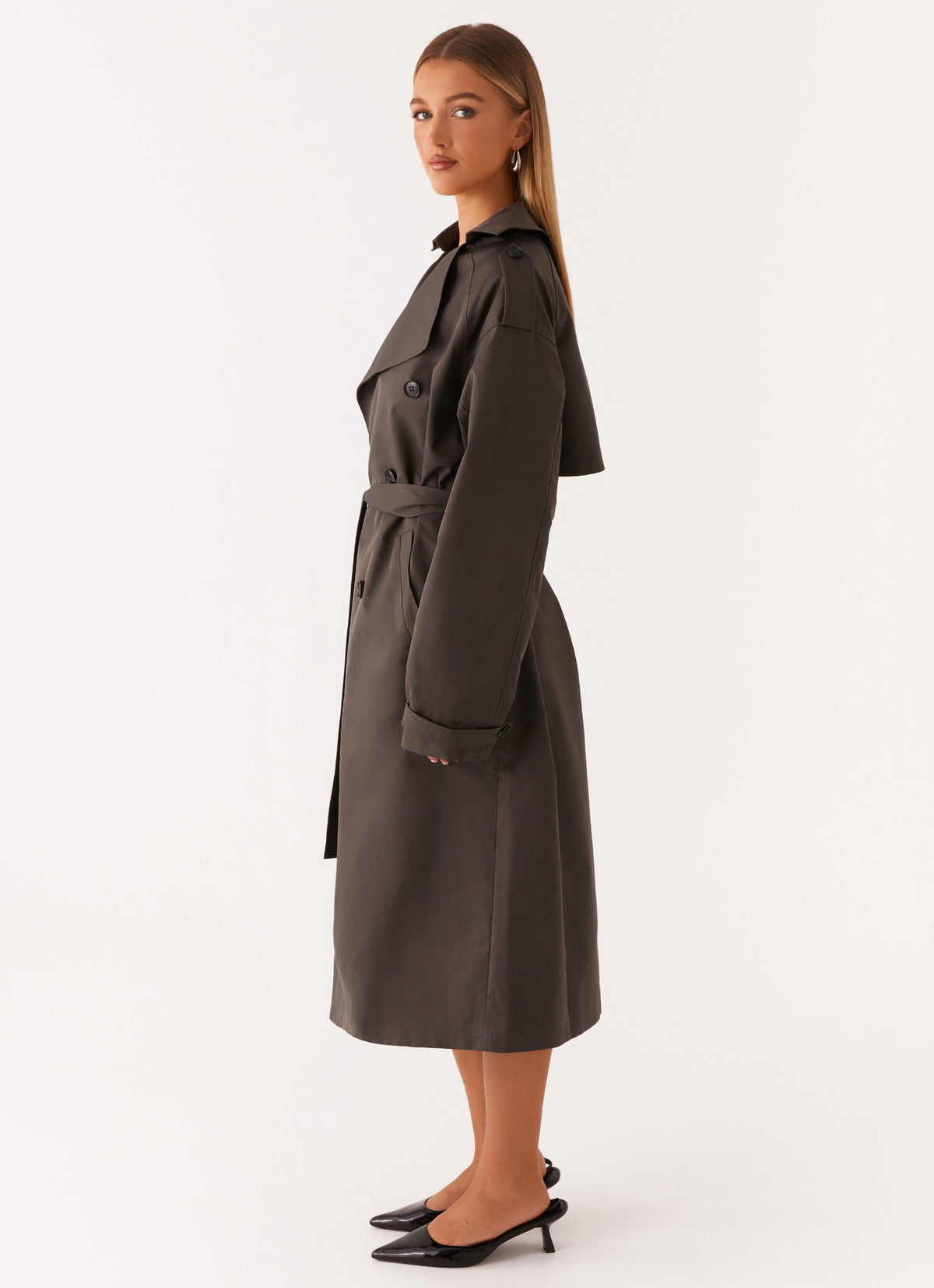 Front-Pocket Sleeve-Tie Trench