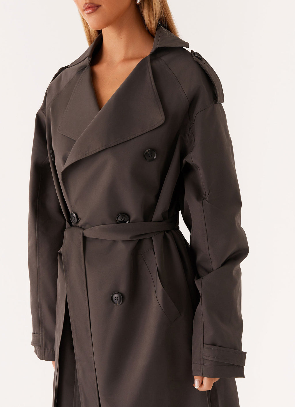Front-Pocket Sleeve-Tie Trench