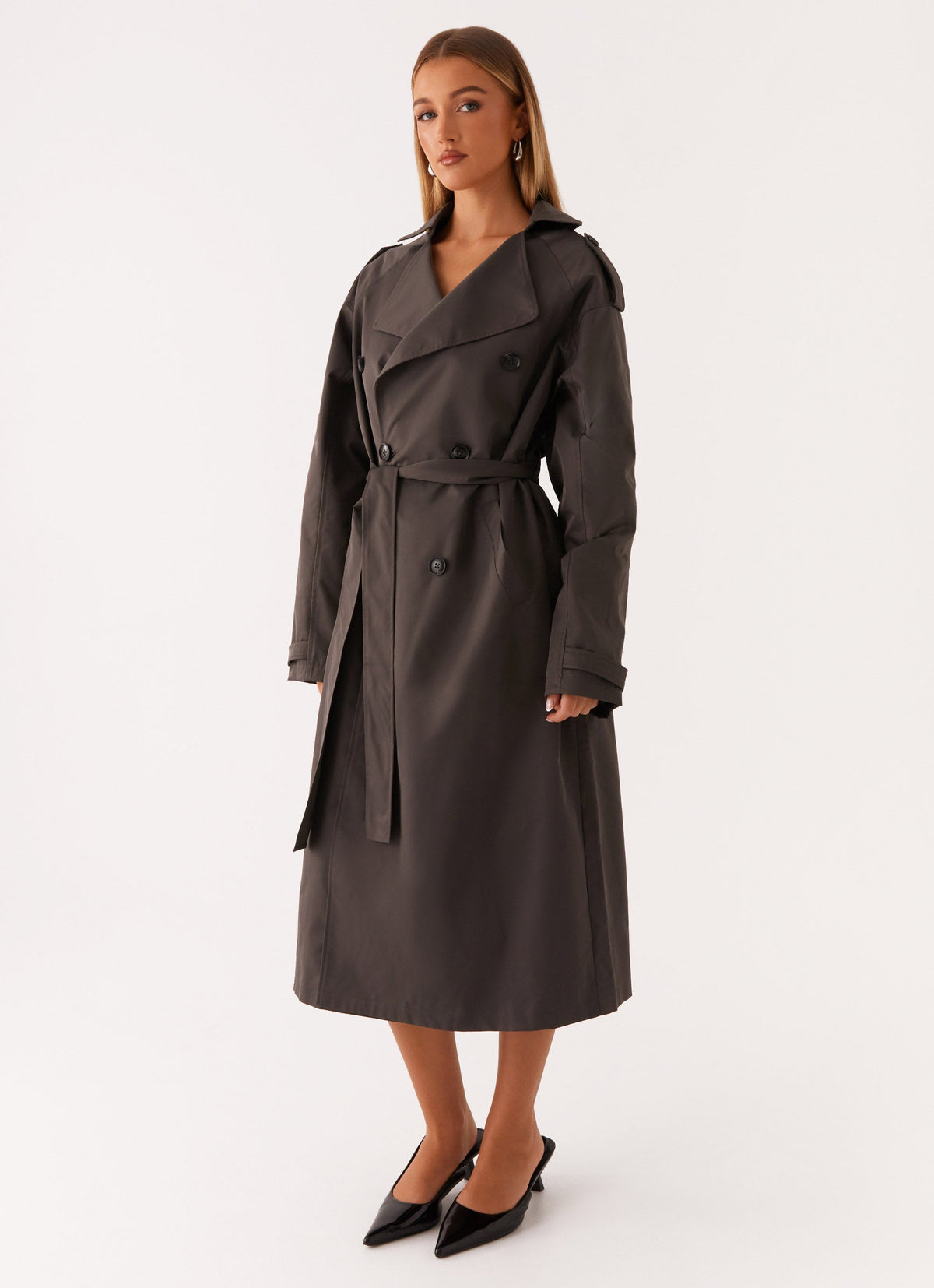 Front-Pocket Sleeve-Tie Trench