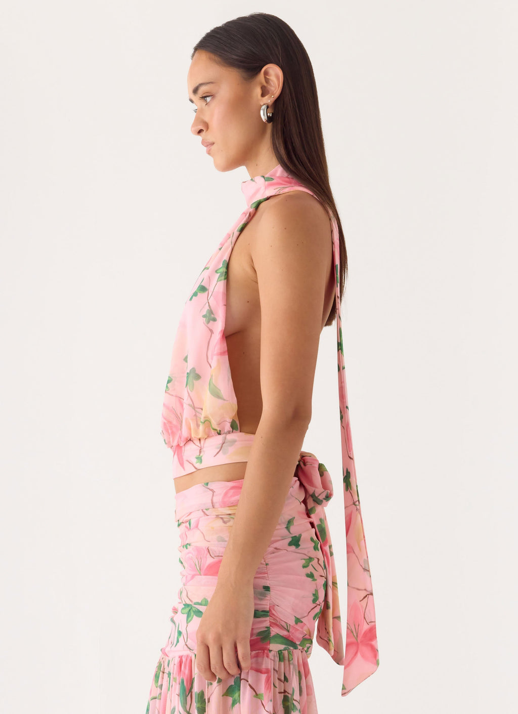 Draped Scarf-Ring Crop