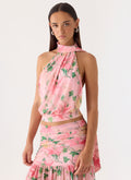 Draped Scarf-Ring Crop