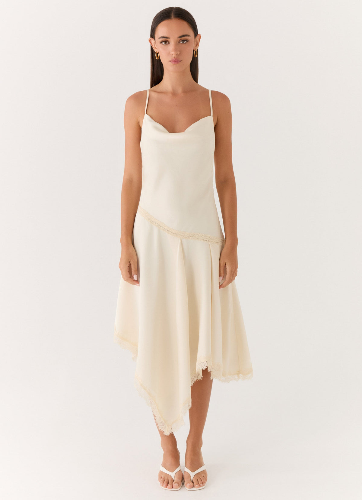 Side-Zip Drape Midi