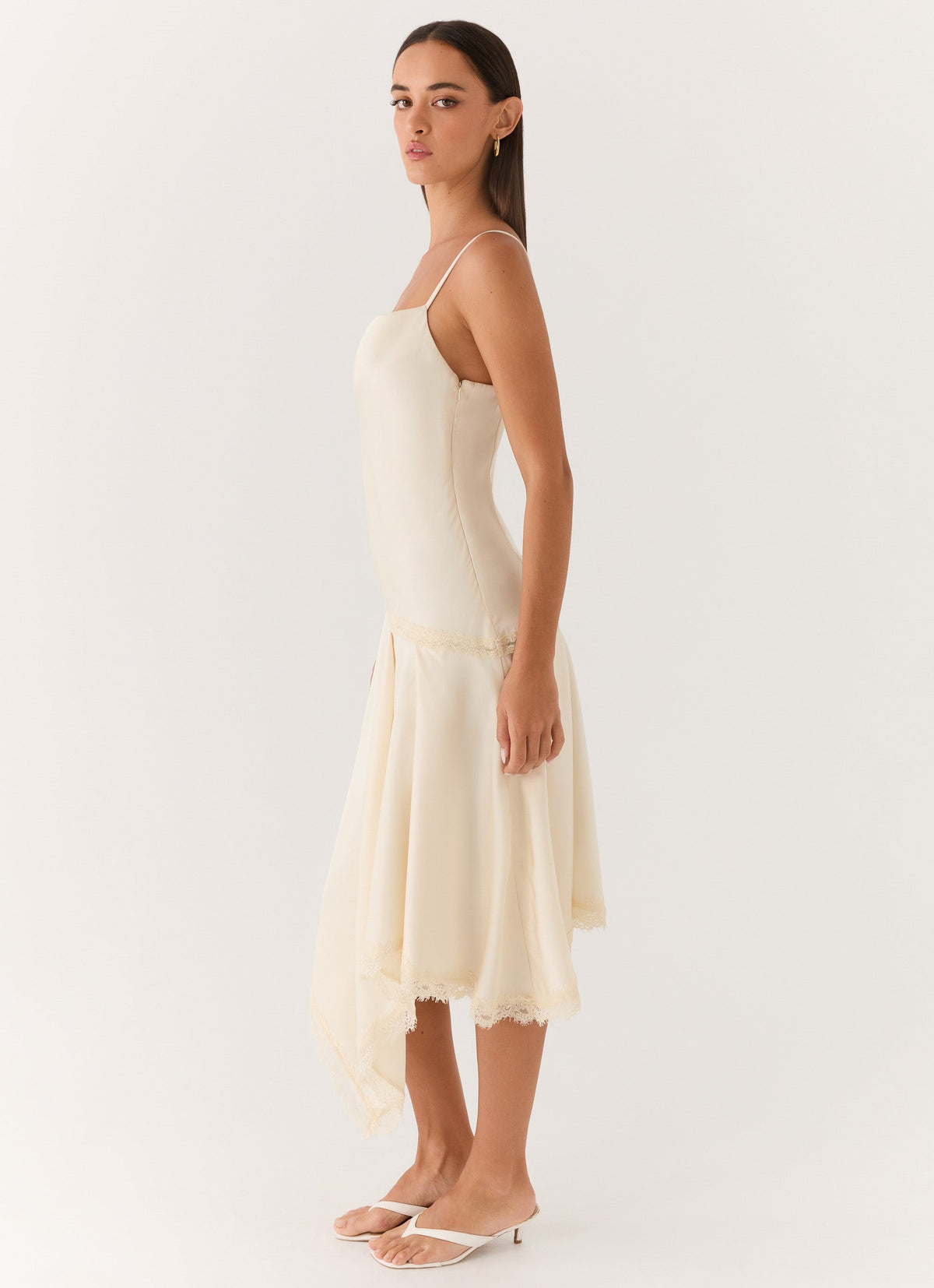 Side-Zip Drape Midi