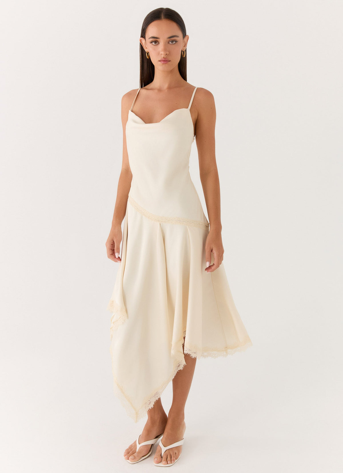 Side-Zip Drape Midi