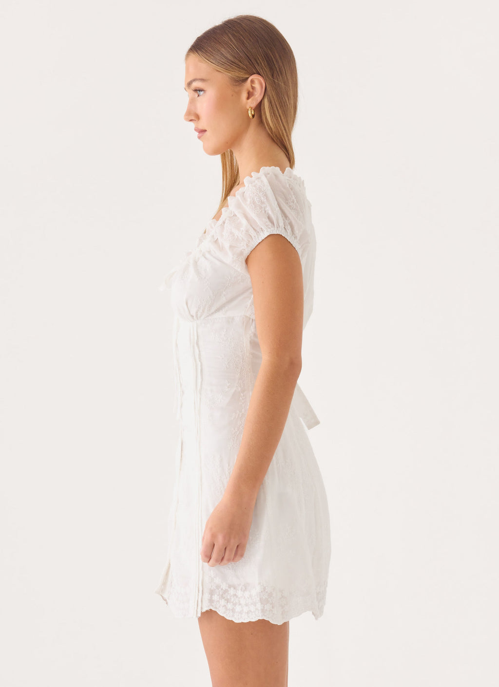 Sheer Cap Sleeve Cinched Mini