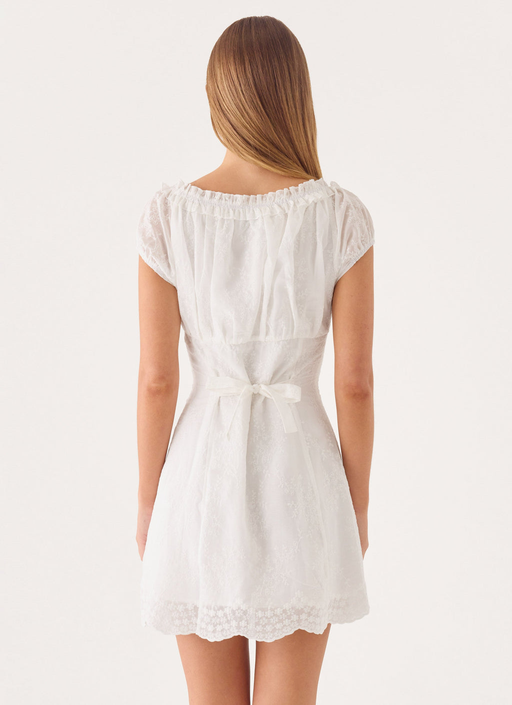 Sheer Cap Sleeve Cinched Mini