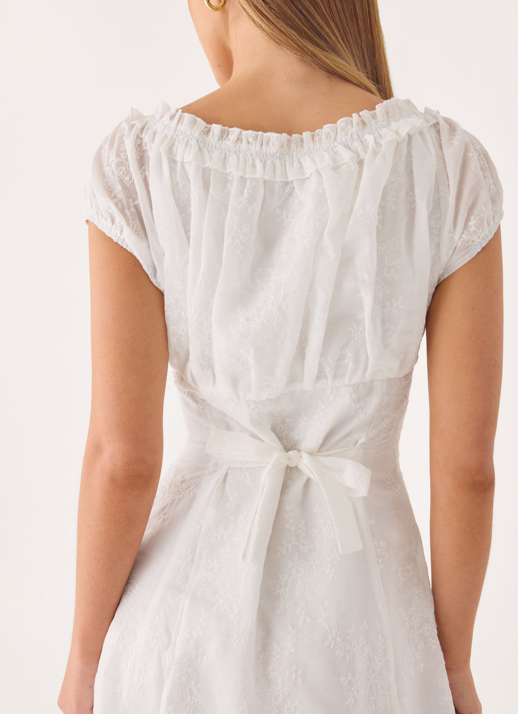 Sheer Cap Sleeve Cinched Mini