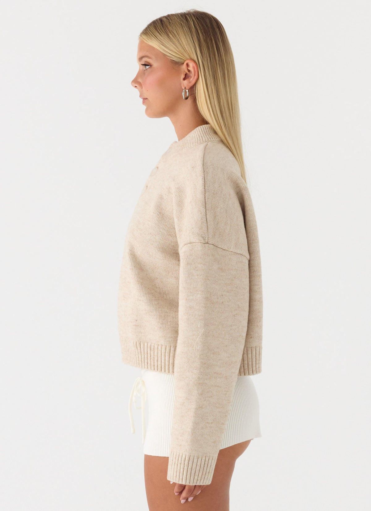 Drape Half-Close Knit Top
