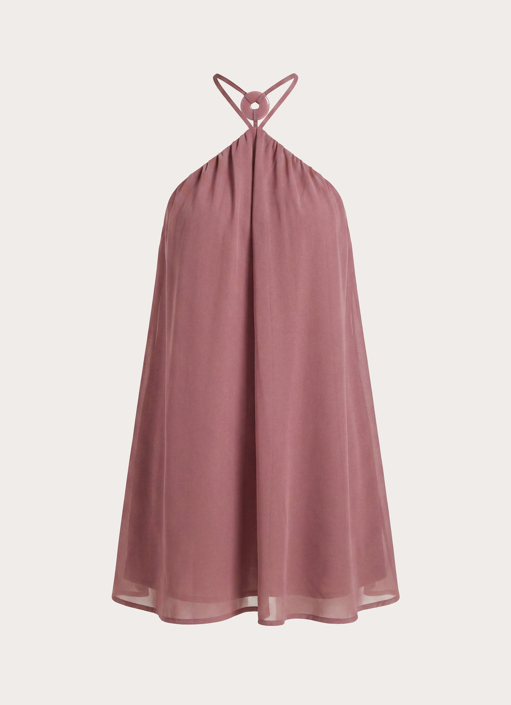 Halter Chiffon Open-Back Mini