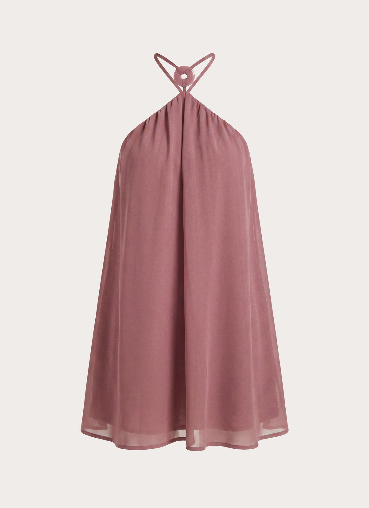 Halter Chiffon Open-Back Mini