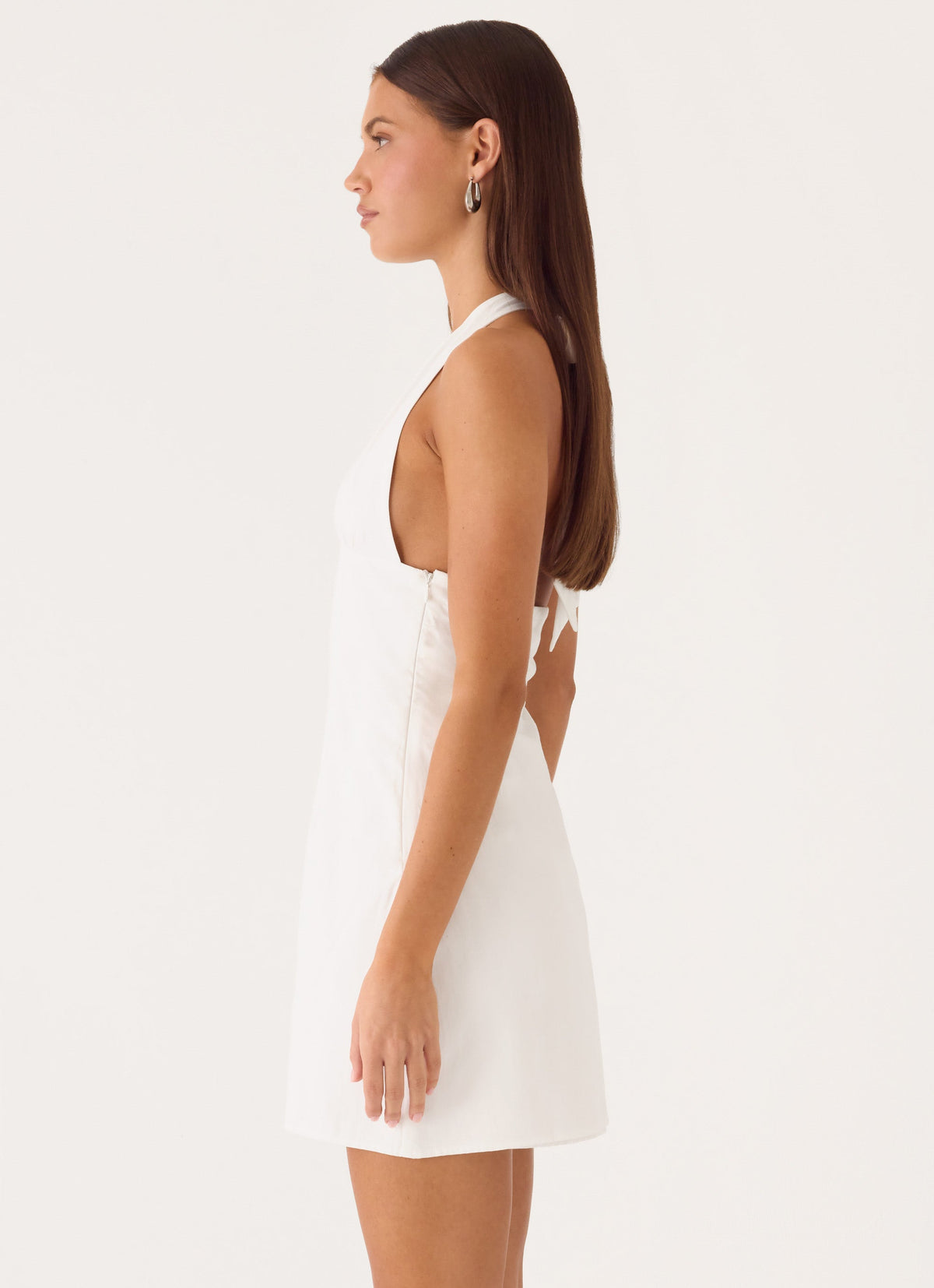 Plunge Low-Back Cotton Mini