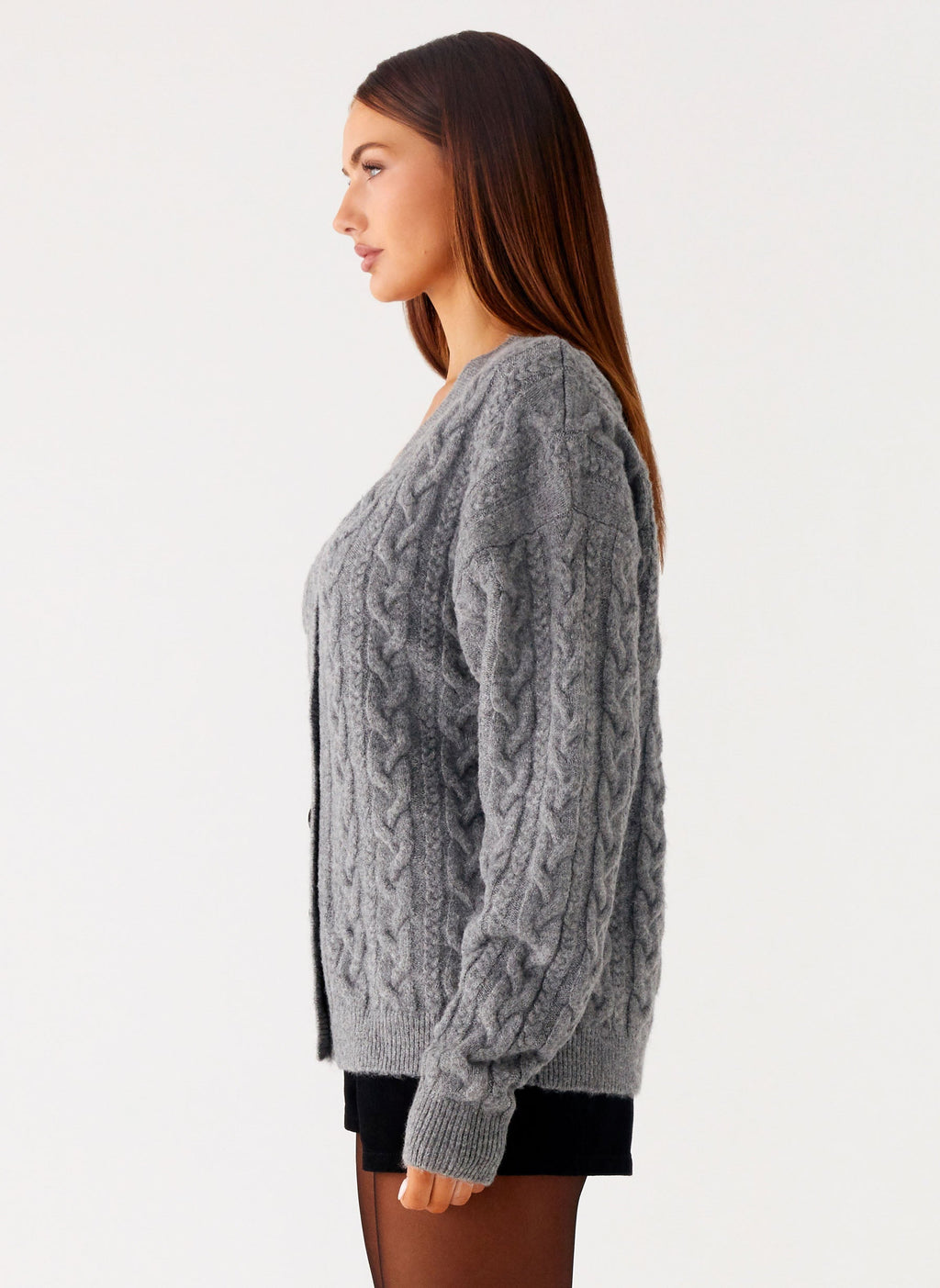 Drop-Shoulder V-Neck Cardigan