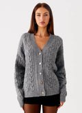 Drop-Shoulder V-Neck Cardigan
