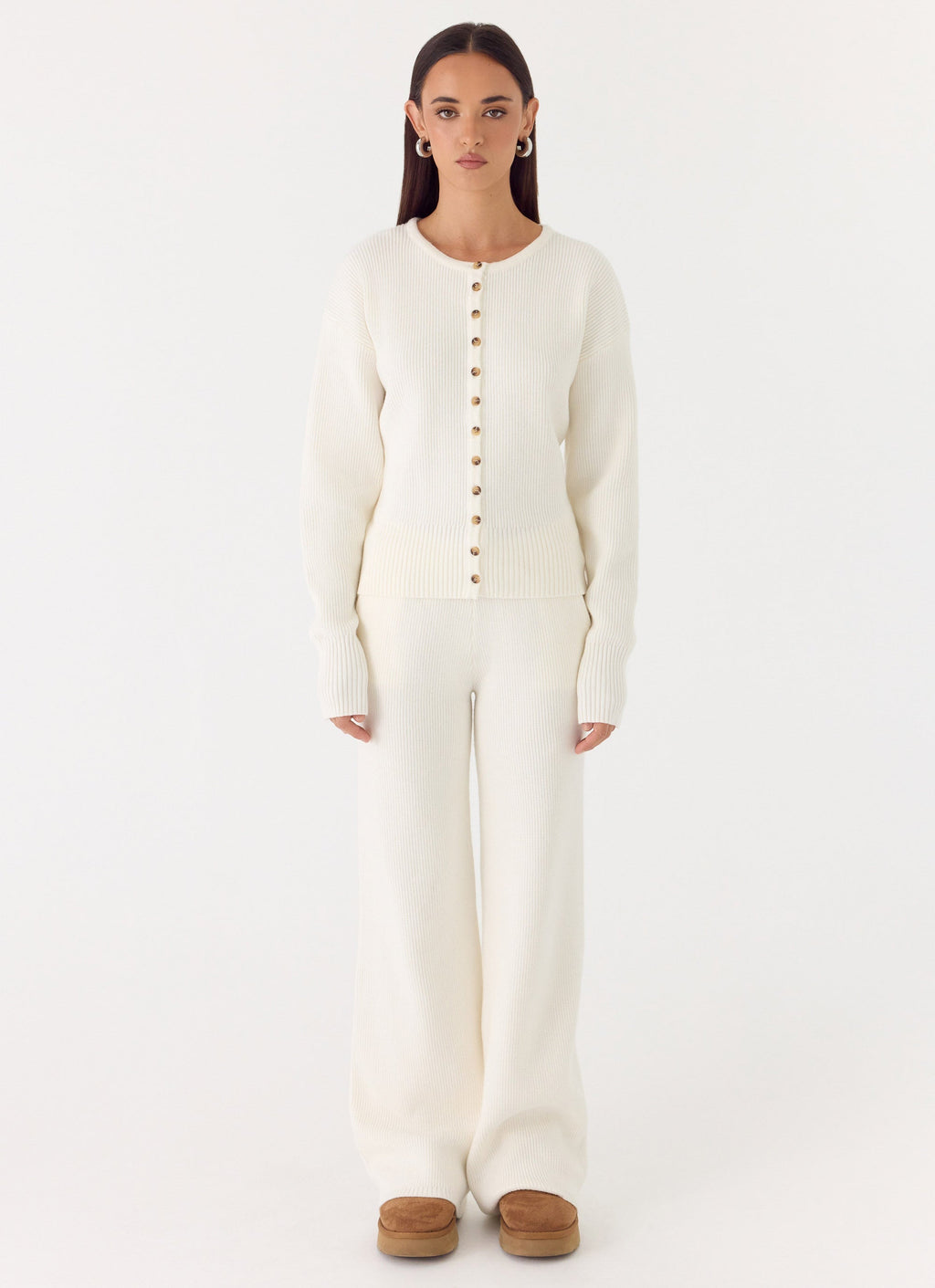 Low-Rise Drawstring Knit Pants