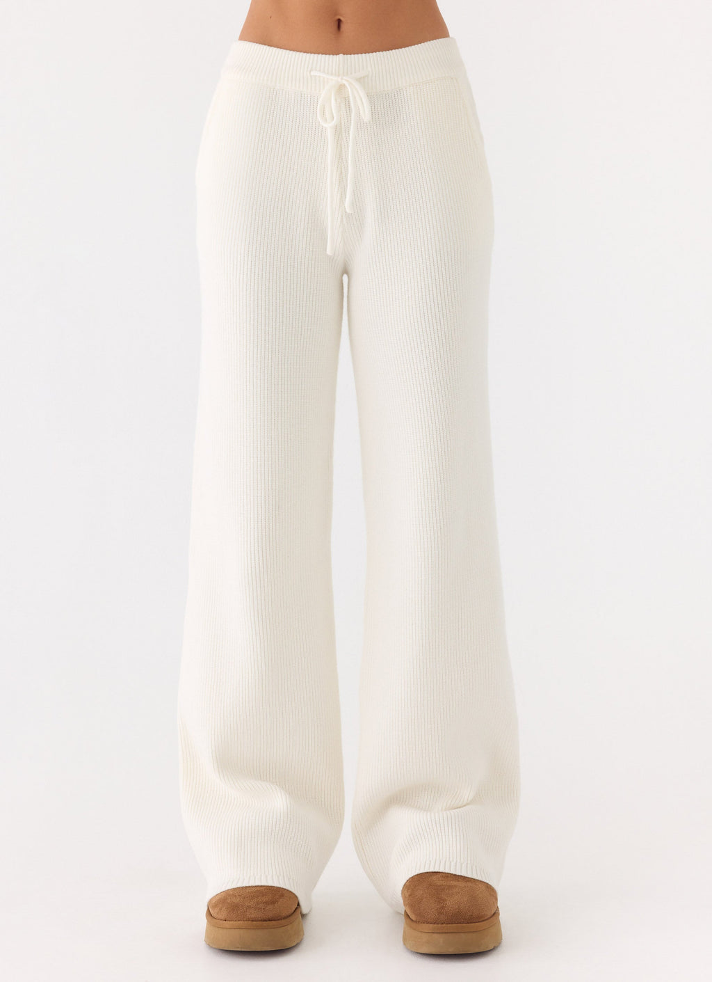 Low-Rise Drawstring Knit Pants