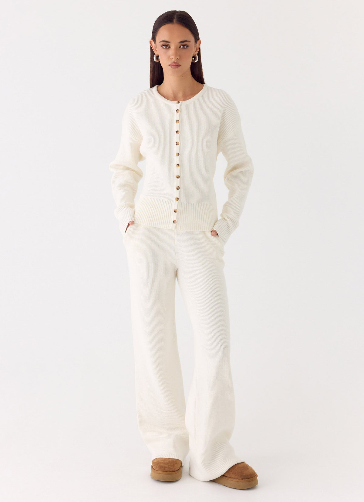 Low-Rise Drawstring Knit Pants