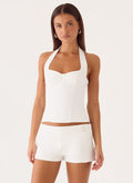 Shaped Suiting Bustier Crop