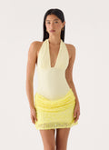 Sequin-Drape Halter Mini