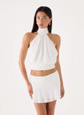 Crinkle Tie Backless Crop