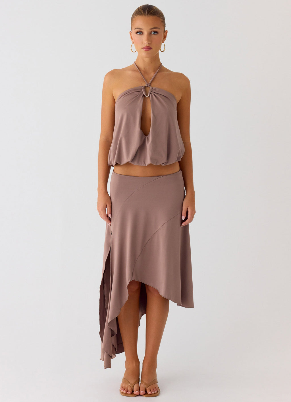 Split-Stretch Jersey Skirt