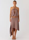 Split-Stretch Jersey Skirt