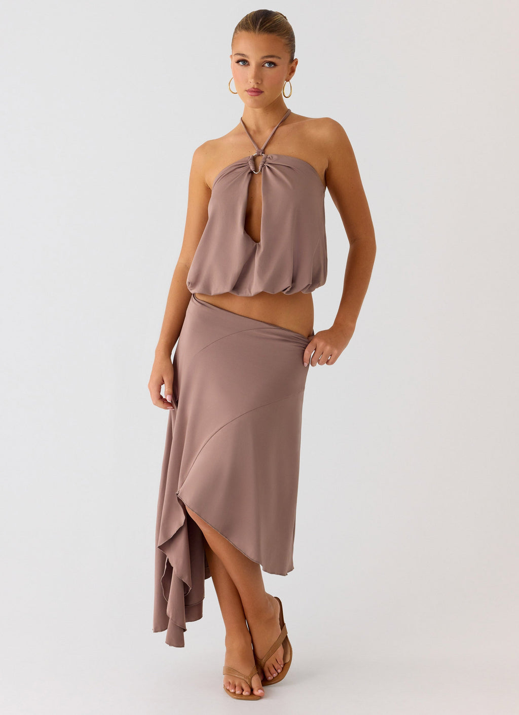 Split-Stretch Jersey Skirt