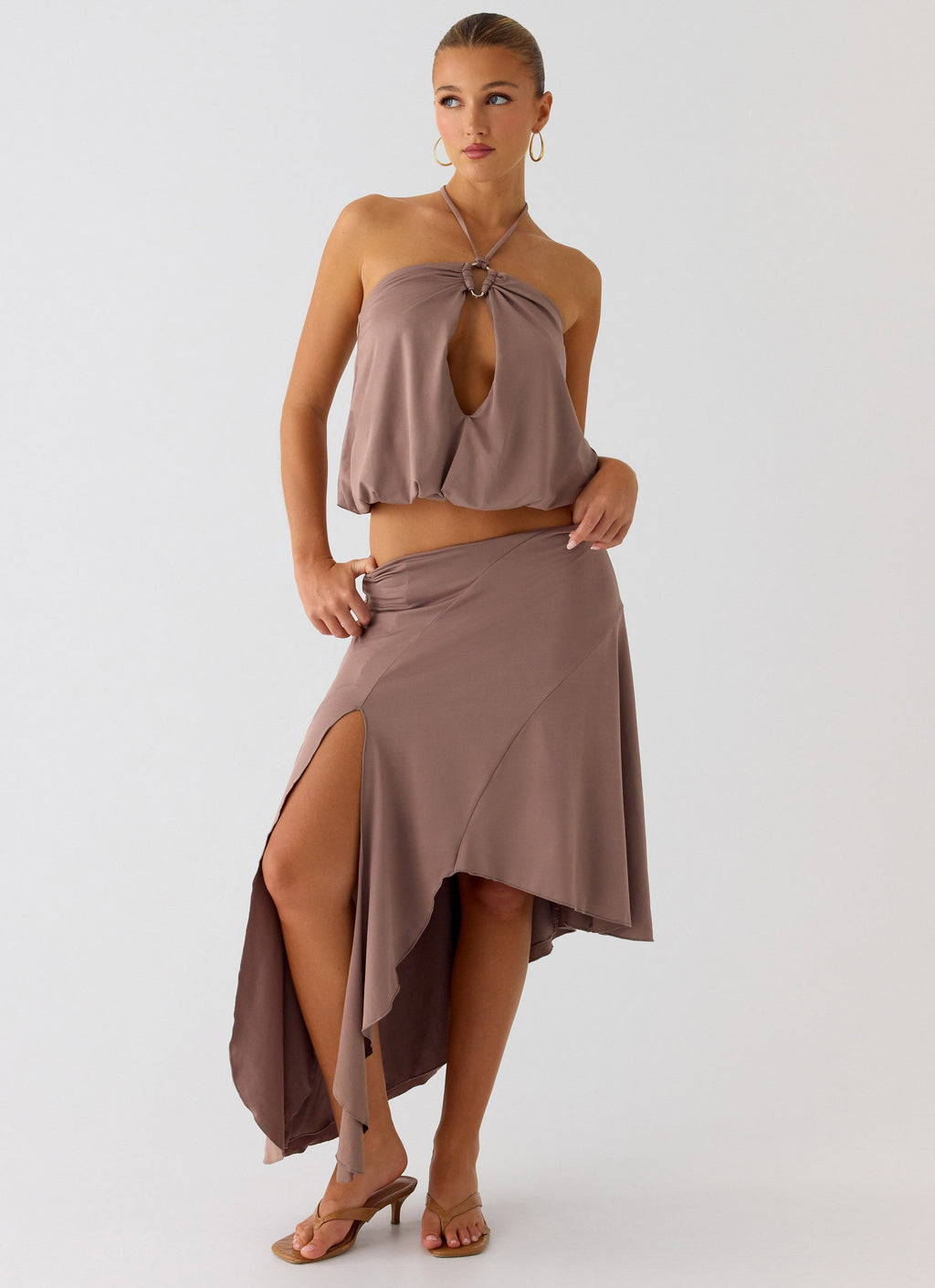 Split-Stretch Jersey Skirt
