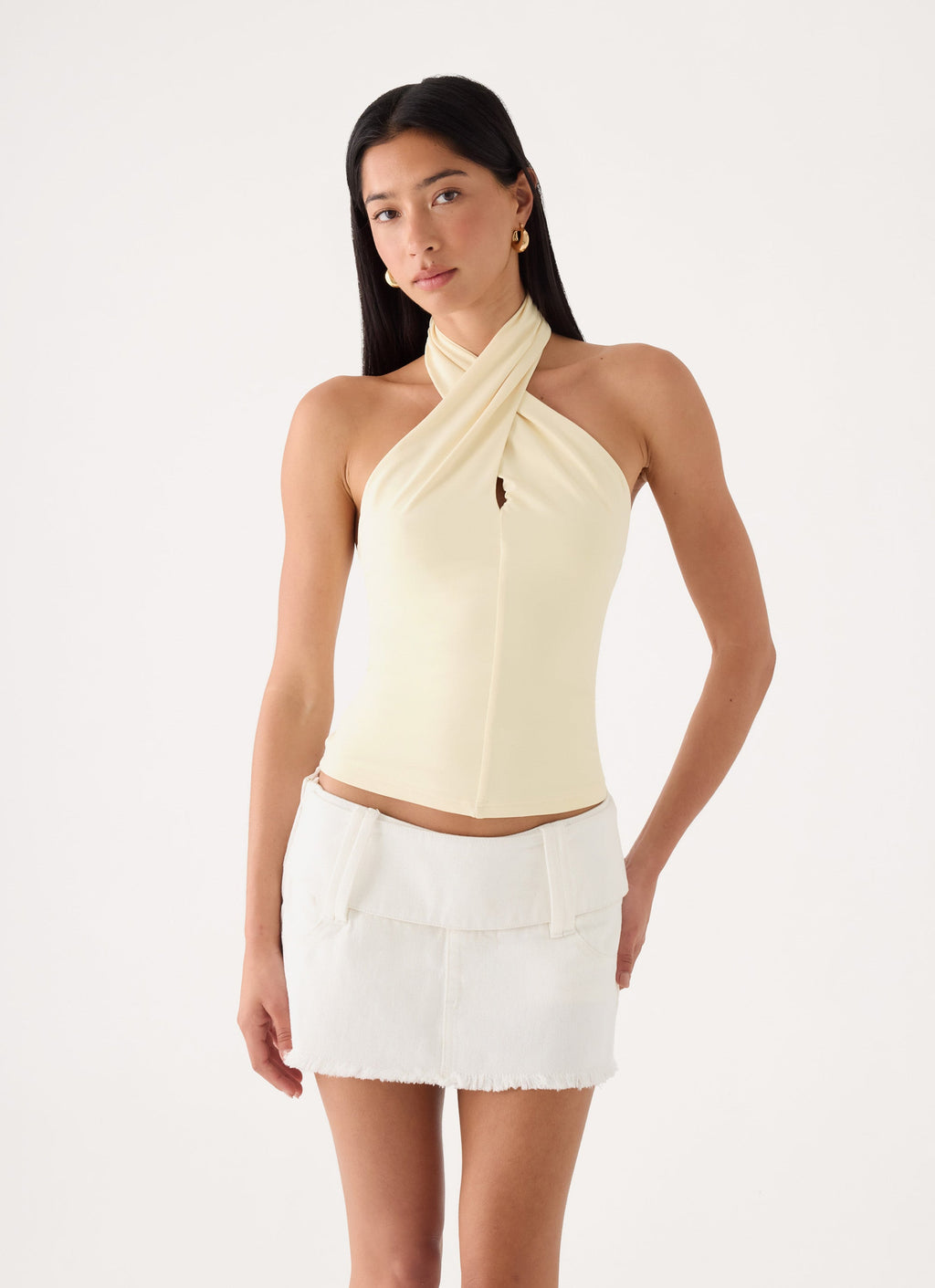 Cross-Over Button Halter Top