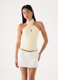 Cross-Over Button Halter Top
