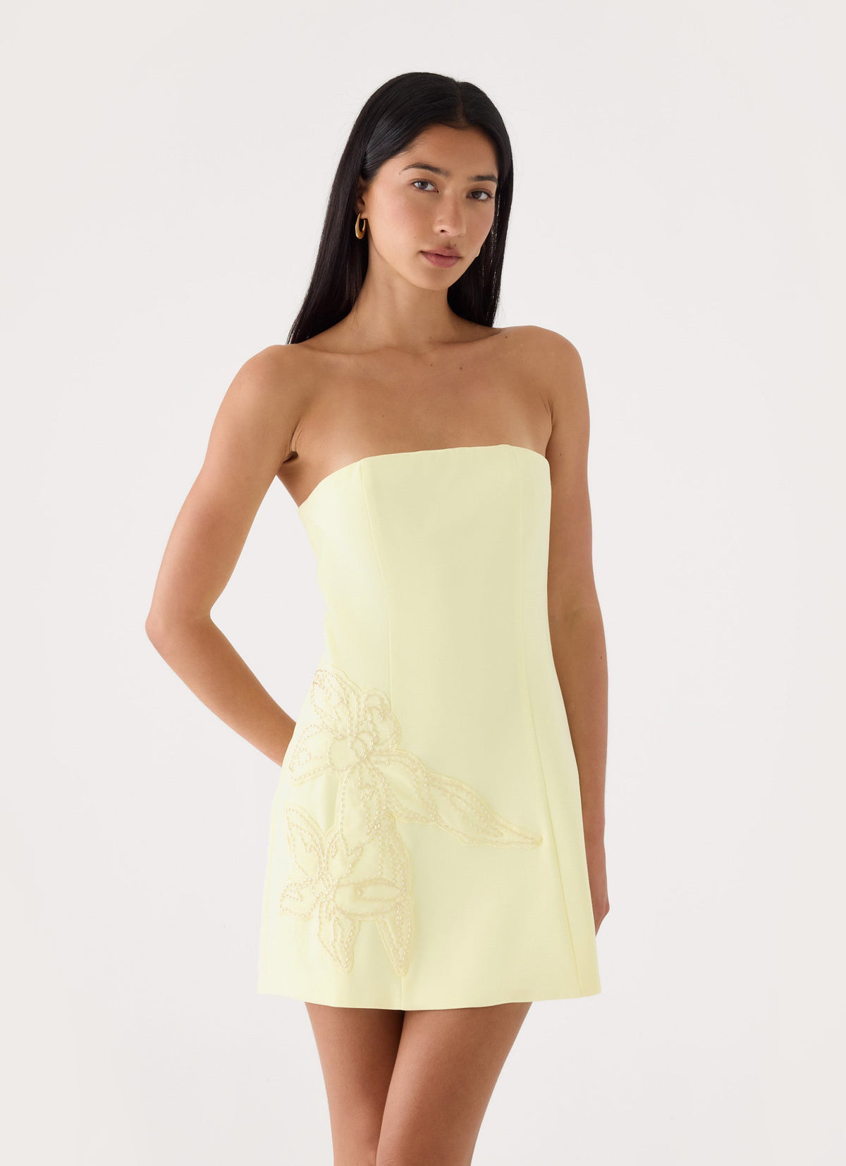 Strapless Floral Suit Mini