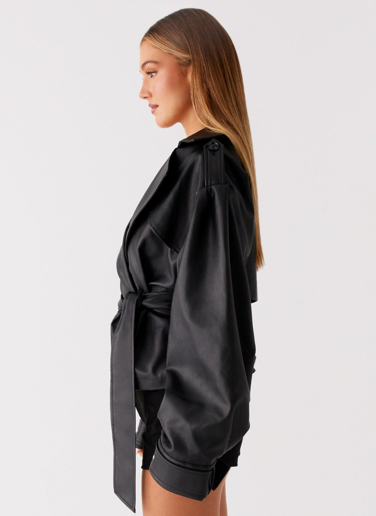 Shoulder-Tab Cinch Trench