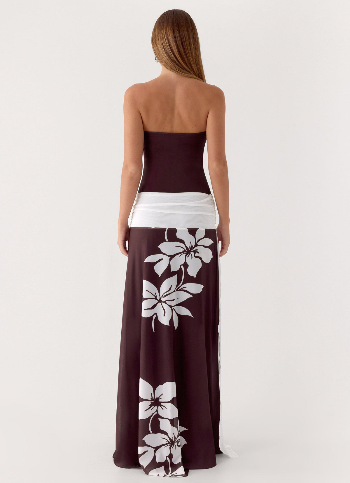 Strapless Side-Ruched Maxi