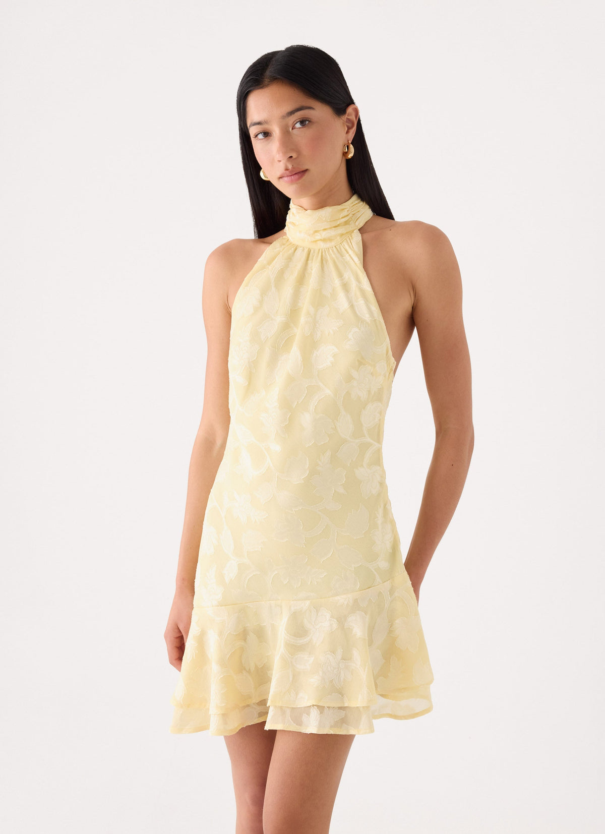 High Halter Asymmetrical Mini