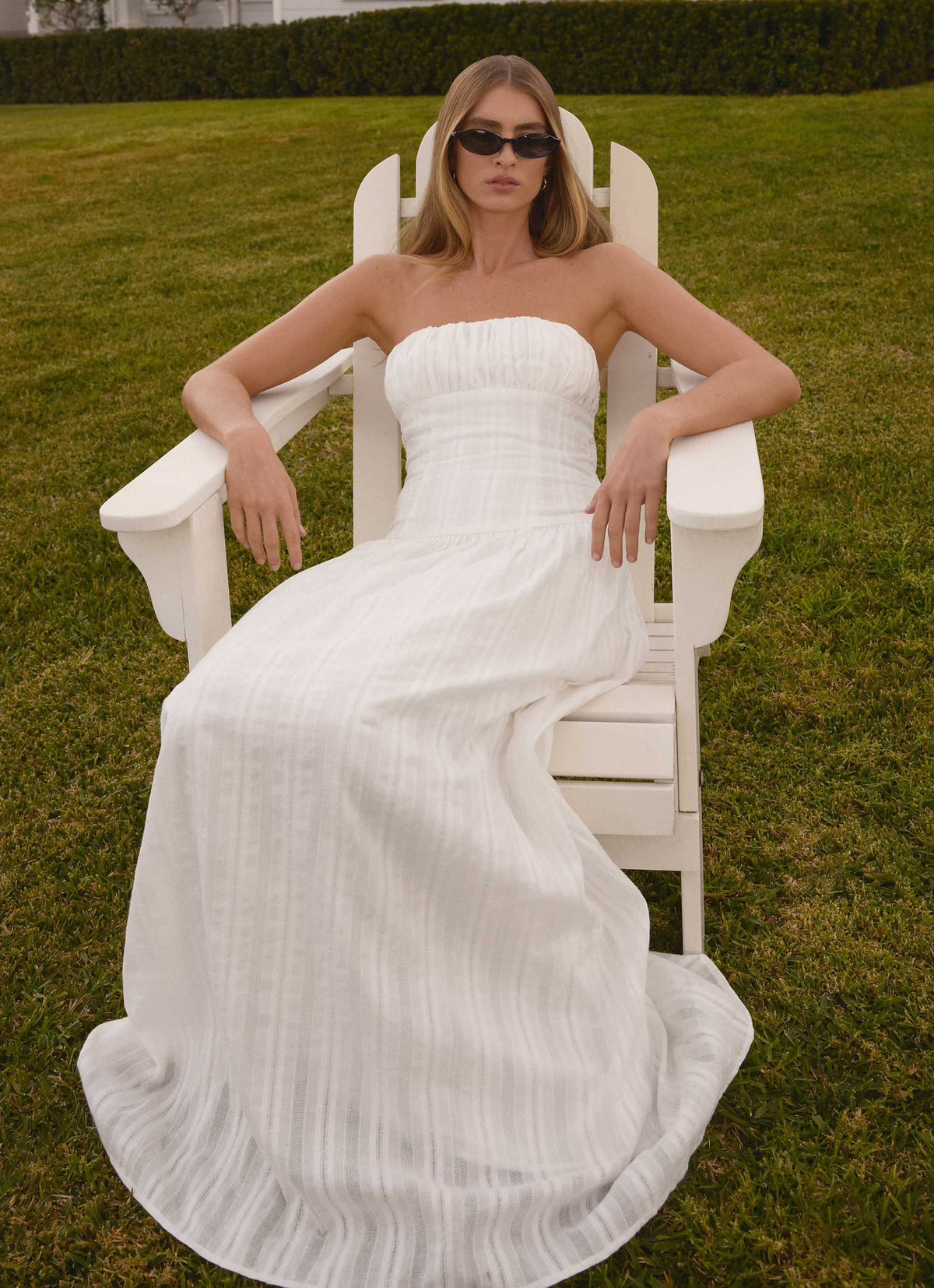 Strapless Ruched Maxi Dress