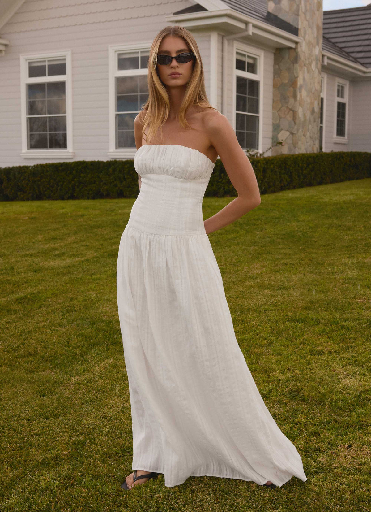 Strapless Ruched Maxi Dress