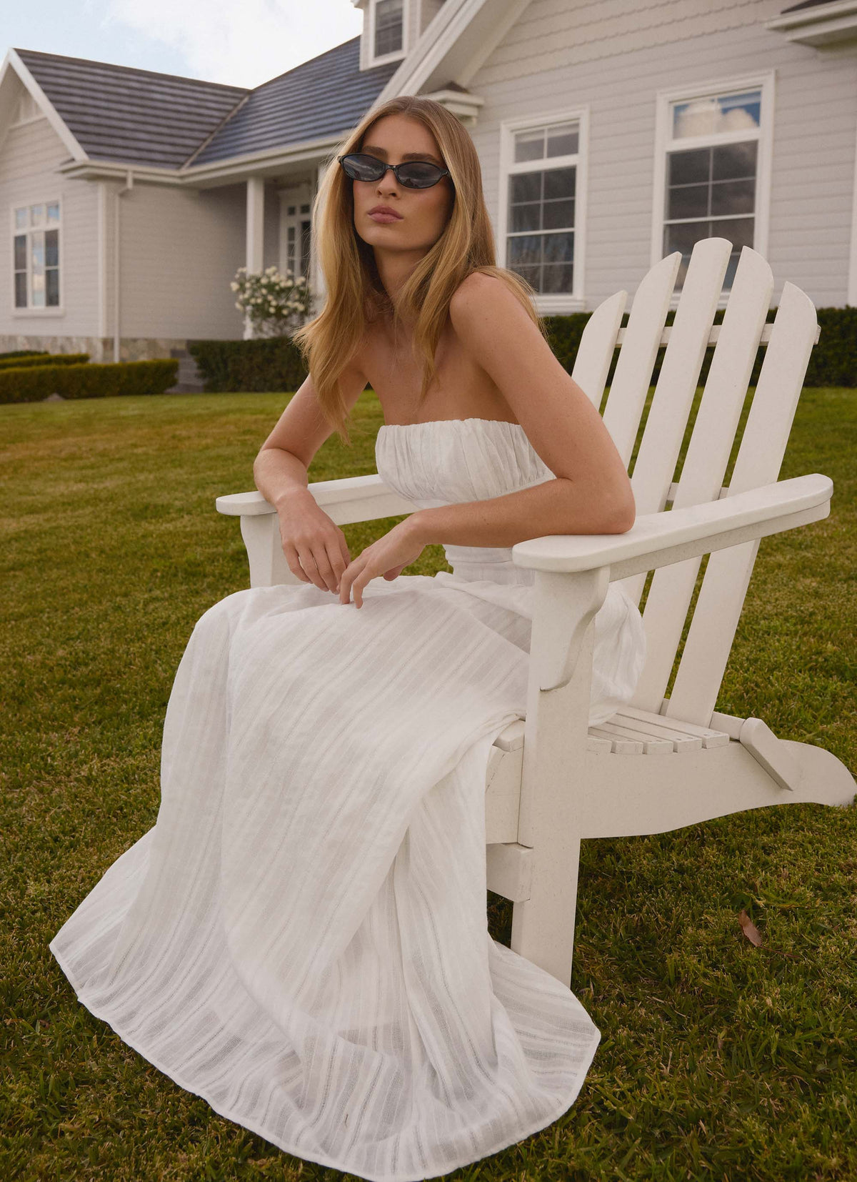 Strapless Ruched Maxi Dress