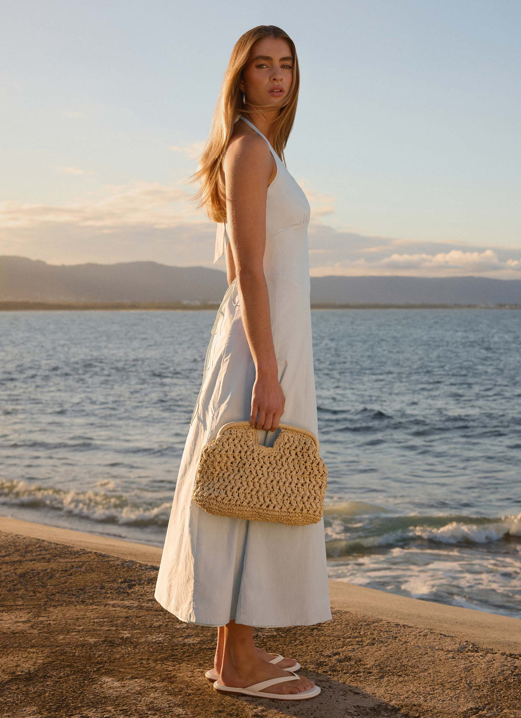 Square Neck Halter Cotton Dress