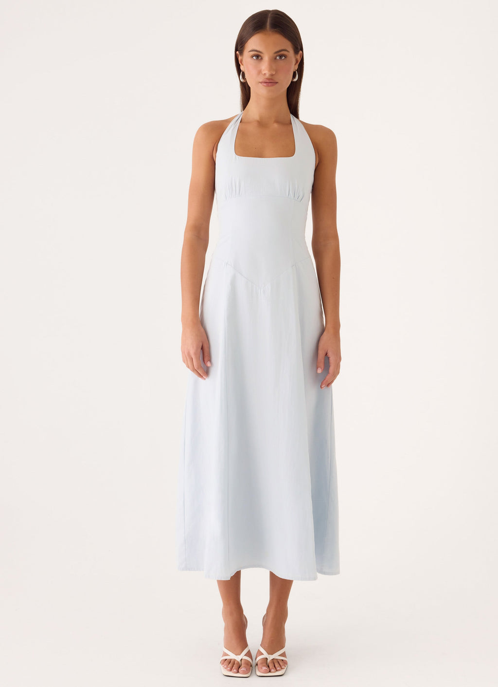 Square Neck Halter Cotton Dress