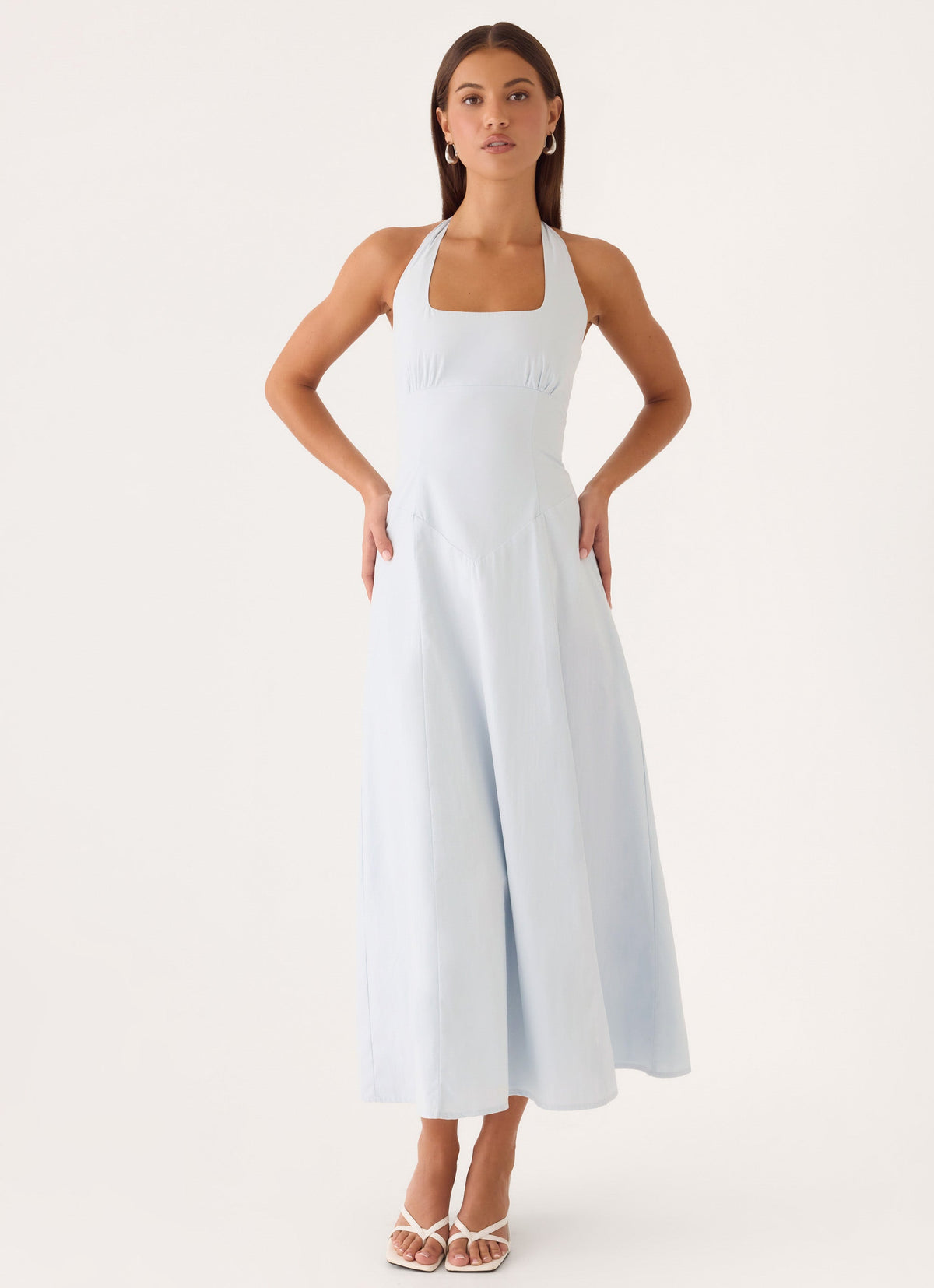 Square Neck Halter Cotton Dress