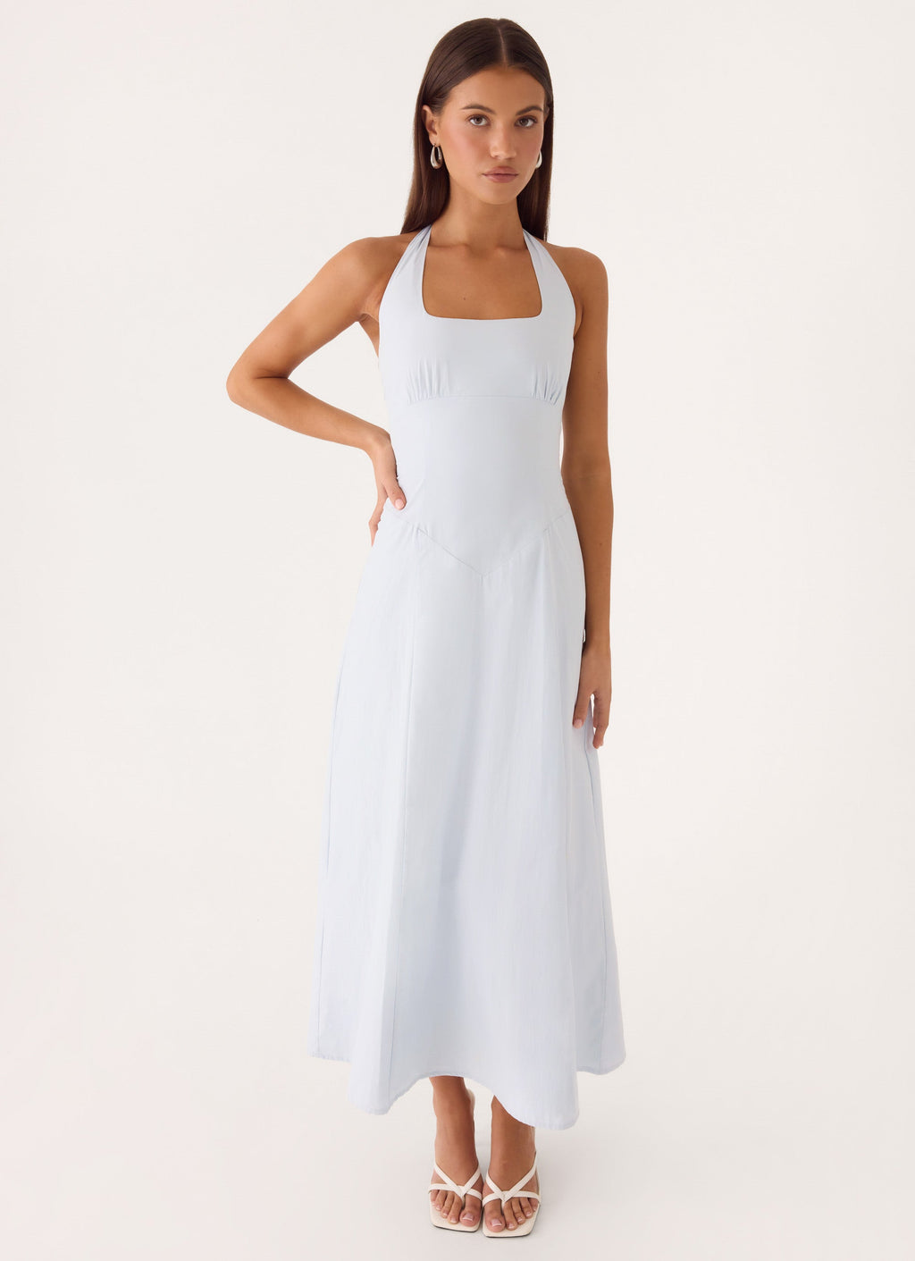 Square Neck Halter Cotton Dress