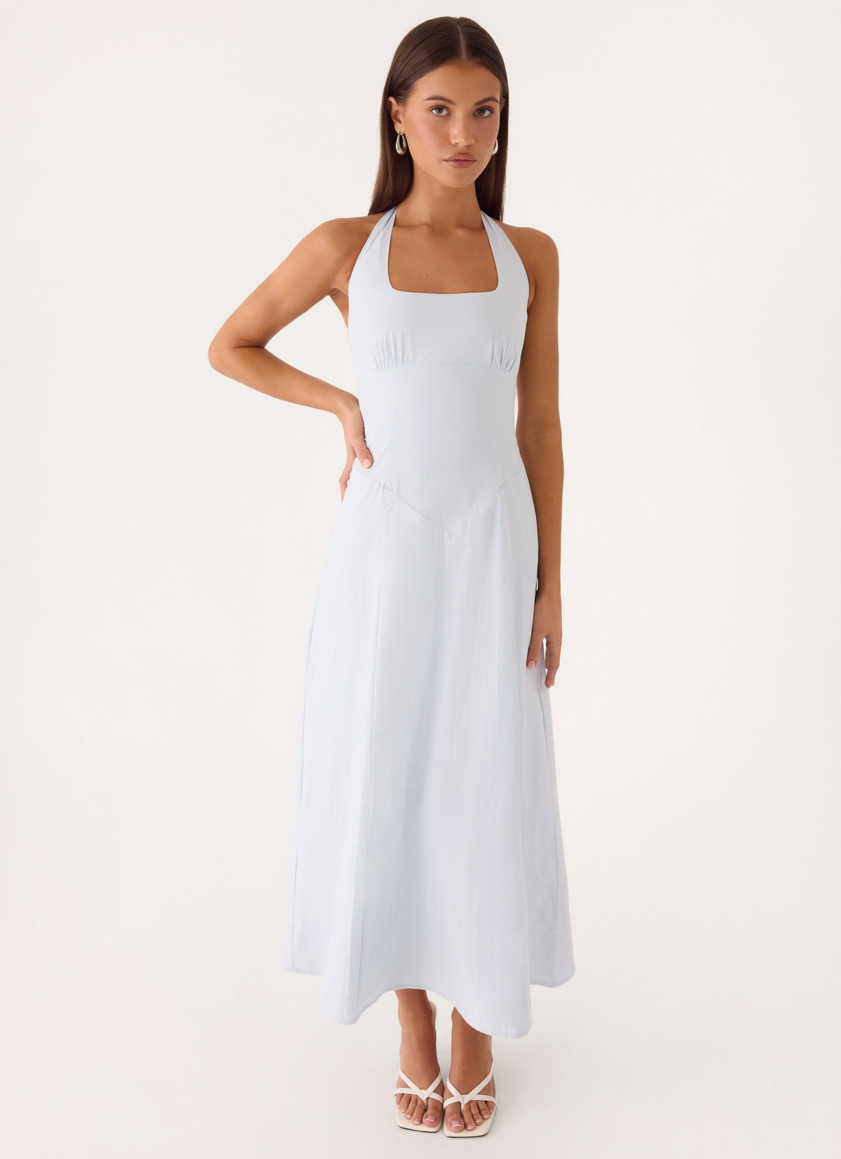Square Neck Halter Cotton Dress